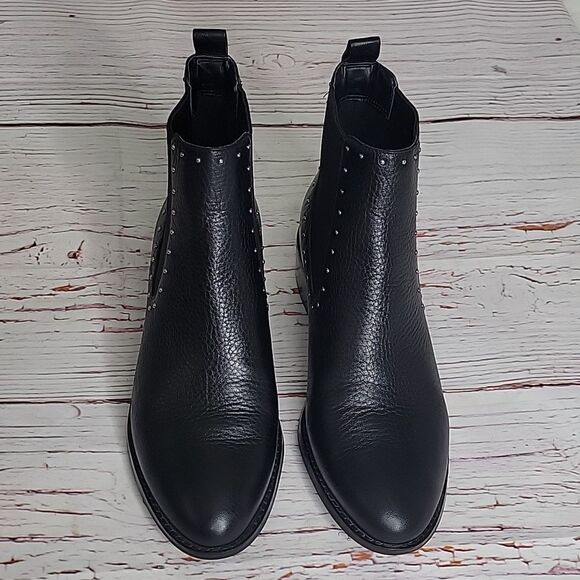 COLE HAAN Black Waterproof Studded Ankle Boots Size 8.5 - Picture 4 of 8